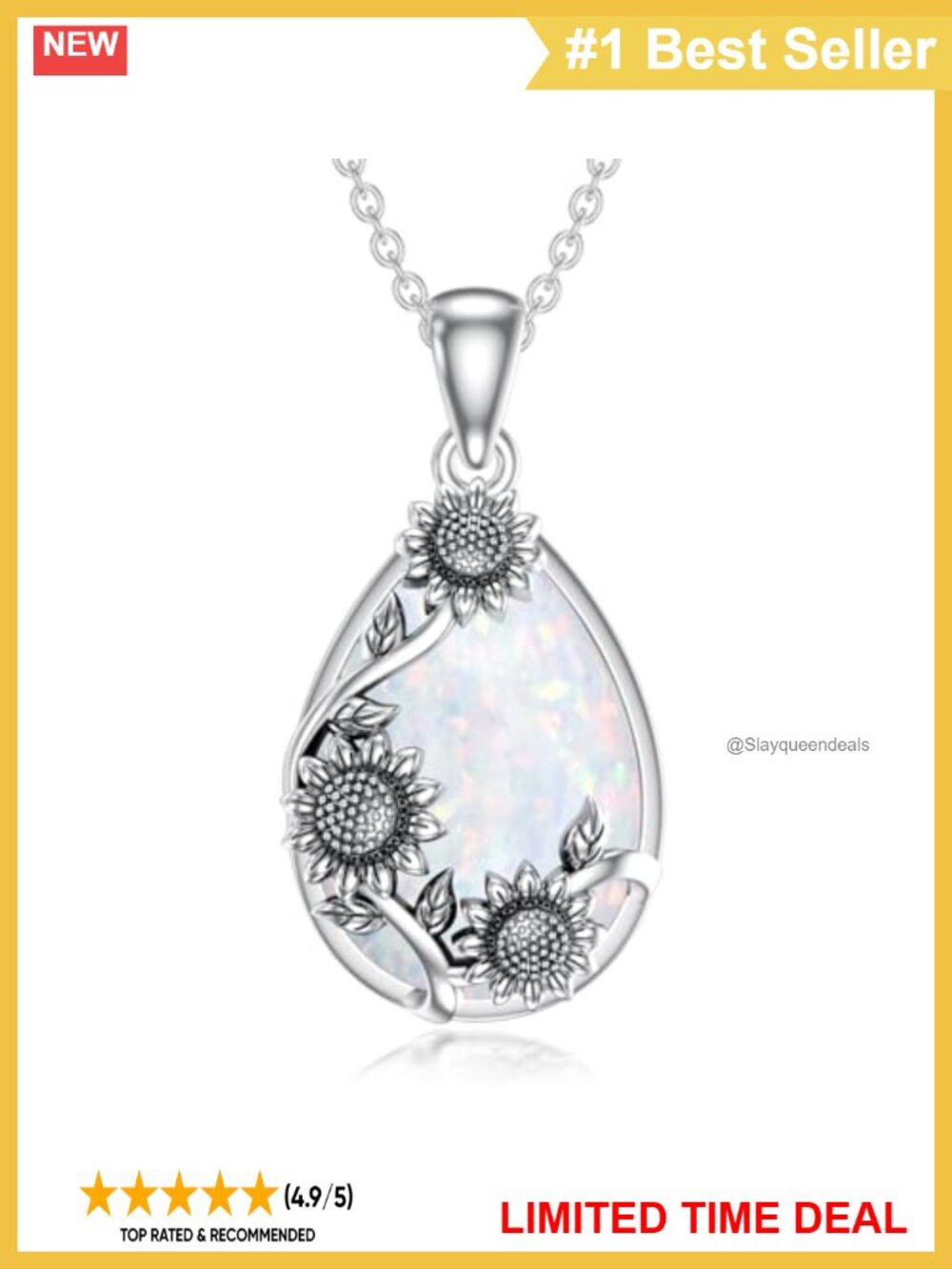 925 Sterling Silver Opal Teardrop Pendant Necklace 18-20in Fine Jewelry Gift